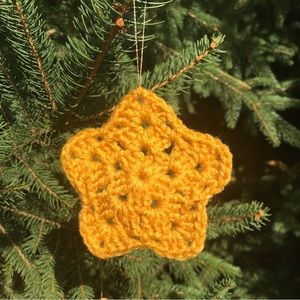 Christmas Ornament Christmas Star Crochet Farmhouse Granny Square